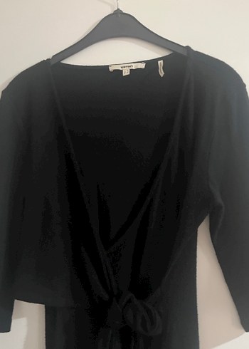 Uzun Kollu Siyah Drapeli Kadın Elbise - Görsel 2