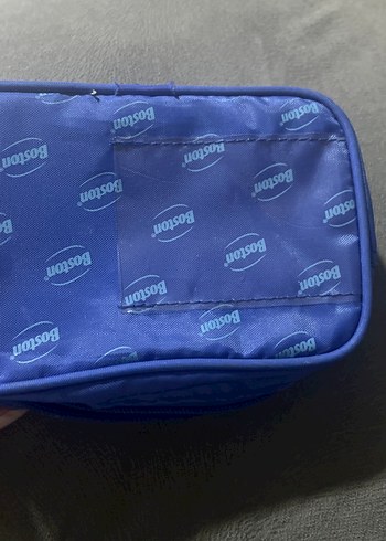 Mavi Fermuarlı Kadın Makyaj Çantası - Görsel 2