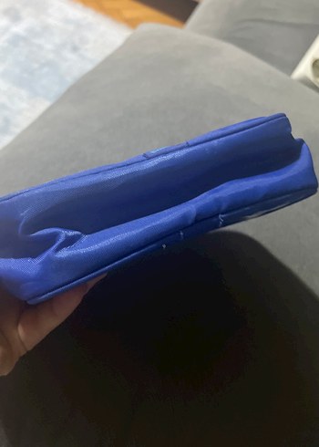 Mavi Fermuarlı Kadın Makyaj Çantası - Görsel 5