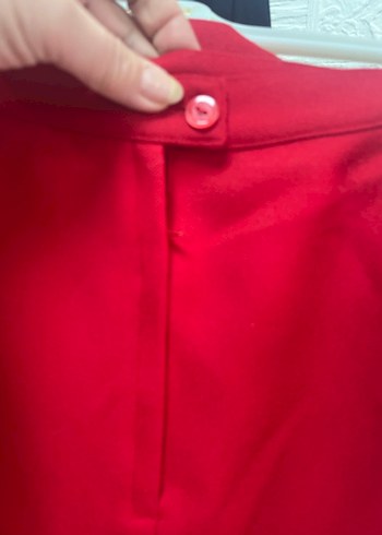 takım  Kırmızı Kadın Blazer Ceket ve etek - Görsel 5