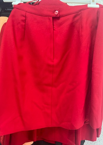 takım  Kırmızı Kadın Blazer Ceket ve etek - Görsel 6