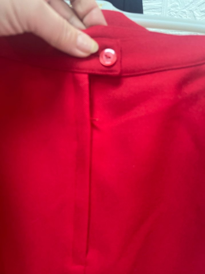 takım  Kırmızı Kadın Blazer Ceket ve etek - Görsel 5