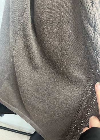 Kahverengi Örgü Kadın Süveter - Görsel 4