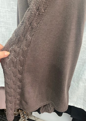 Kahverengi Örgü Kadın Süveter - Görsel 2