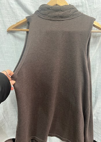 Kahverengi Örgü Kadın Süveter - Görsel 3