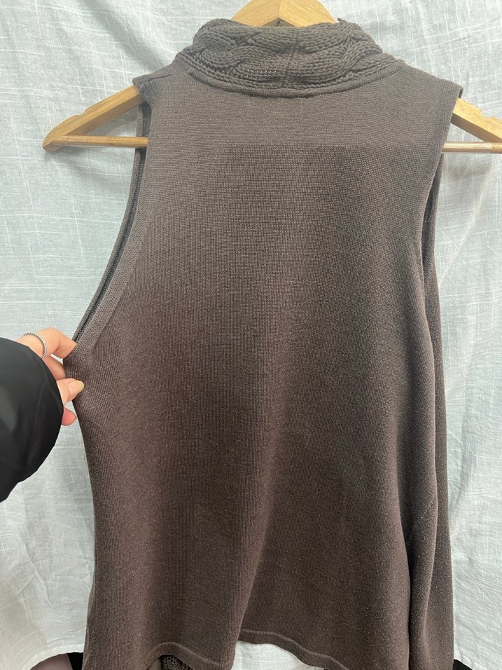 Kahverengi Örgü Kadın Süveter - Görsel 3