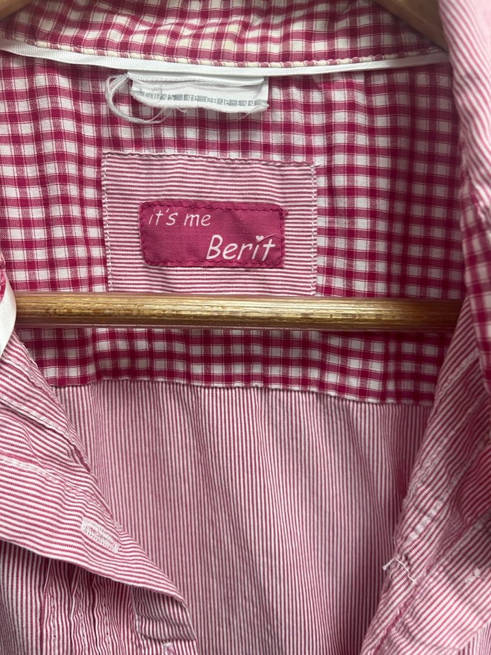 Pembe Kısa Kollu Düğmeli Kadın Gömlek - Görsel 5