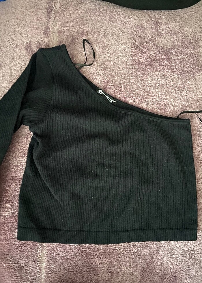 zara yarım kol crop - Görsel 3