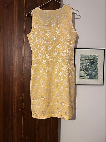 36 Beden sarı Renk 36 beden vintage elbise