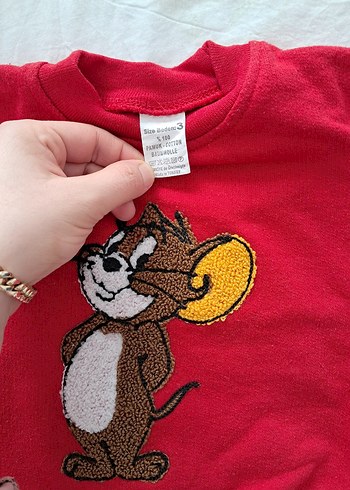 Kız Çocuk Nakışlı Kırmızı Eşofman Takımı - Görsel 2