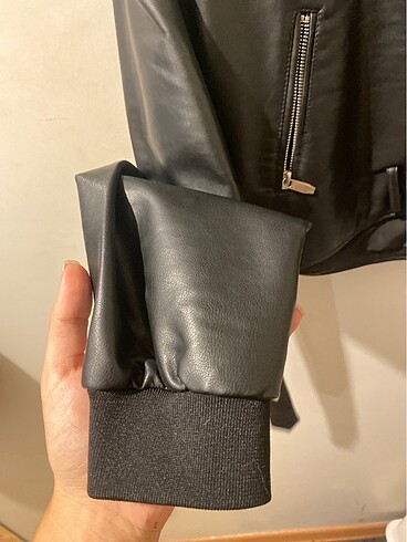 m Beden zara crop deri ceket
