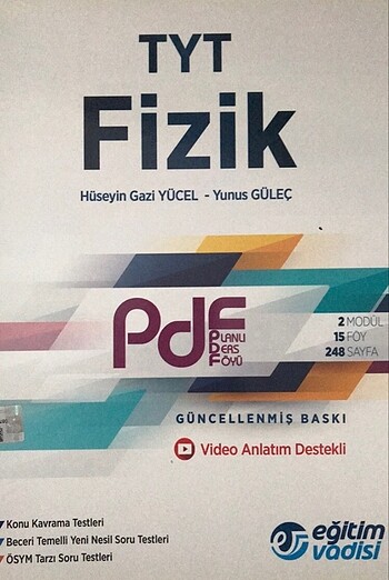 Eğitim vadisi tyt fizik planlı ders föyü