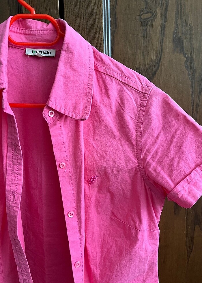 DeFacto pembe kısa kollu gömlek - Görsel 3