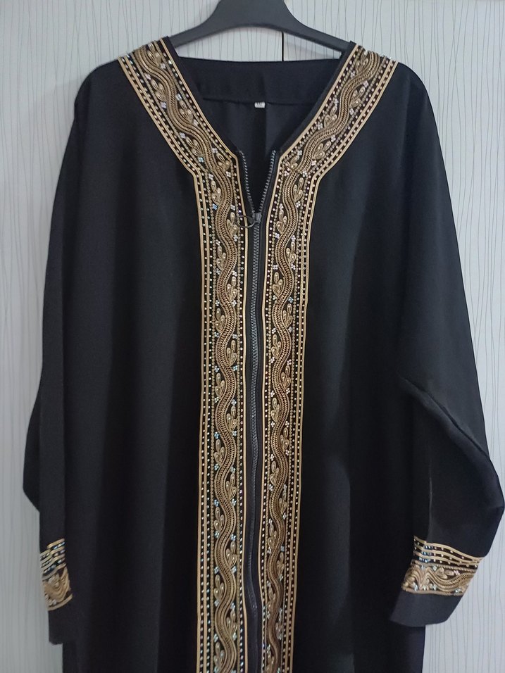 Diger Nakışlı Siyah Kadın Uzun Elbise - Görsel 2