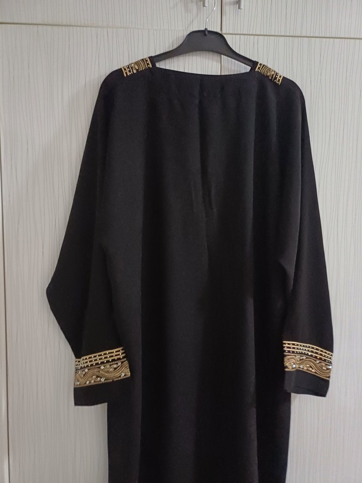 Diger Nakışlı Siyah Kadın Uzun Elbise - Görsel 5