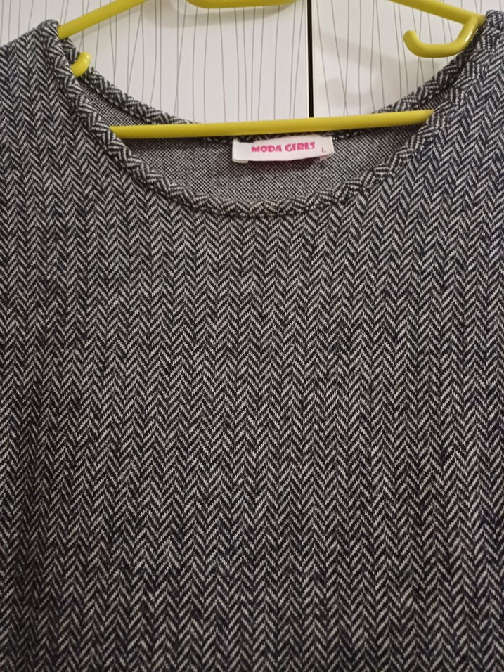 Gri Örme Uzun Kollu Midi Elbise - Görsel 4