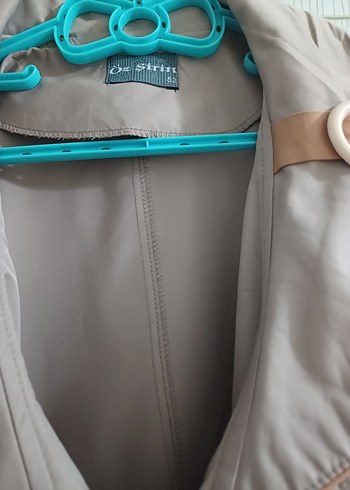 Bej Düğmeli Uzun Kadın Trençkot - Görsel 6