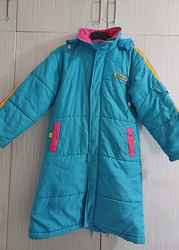 Renkli Kapüşonlu Kız Montu - Görsel 5