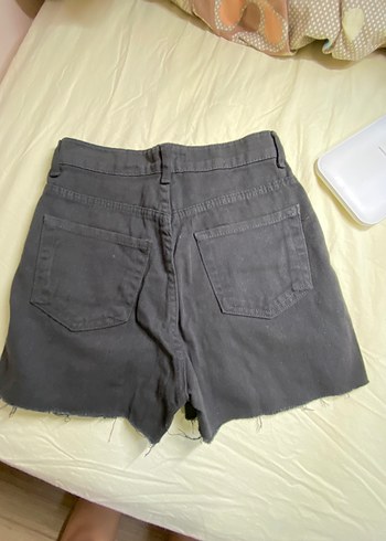 Gri Kadın Denim Mini Şort - Görsel 2