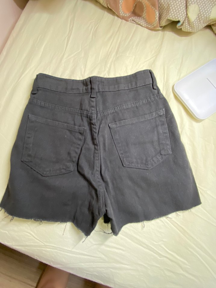 Gri Kadın Denim Mini Şort - Görsel 2