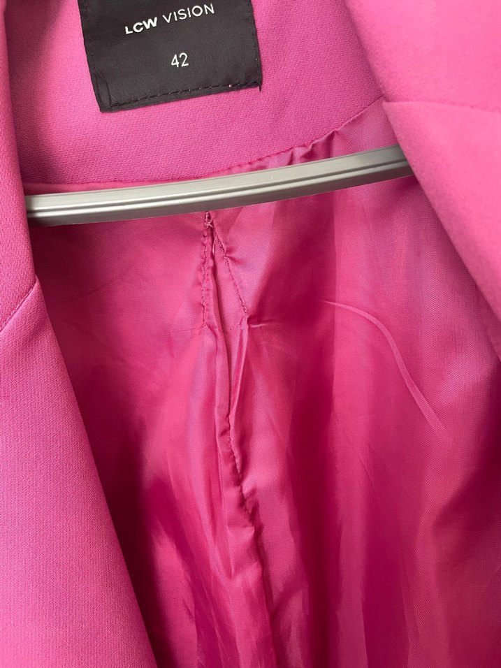 Pembe Düğmeli Kadın Blazer Ceket - Görsel 2