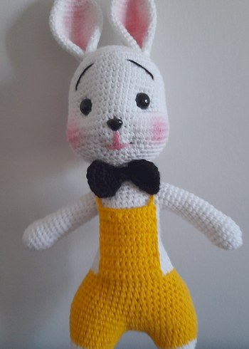 Sarı Tulumlu Örgü Tavşan amigurimi - Görsel 3