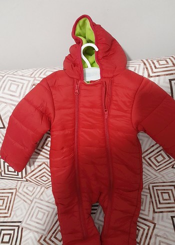 Kız Bebek Kırmızı Fermuarlı Mont - Görsel 2