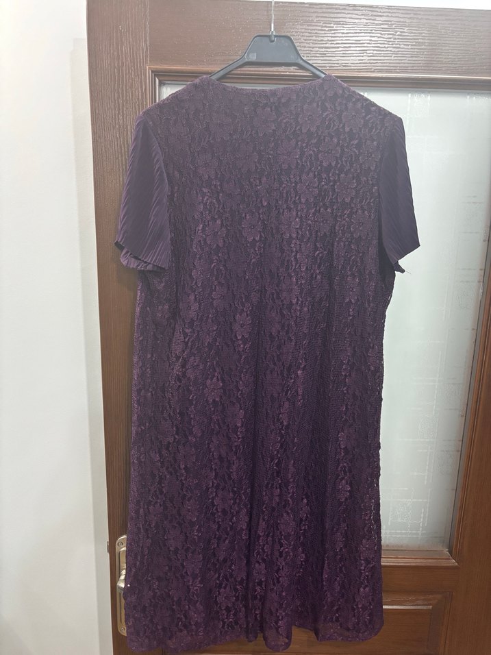 Mor Drapeli Kadın Elbise - Görsel 4