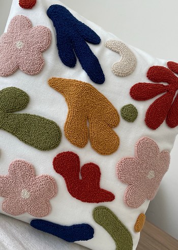 Beden çeşitli Renk Punch Nakışlı Pastel Renkli Dekoratif Yastık
