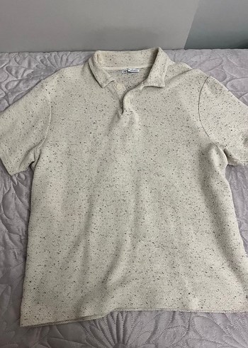 Zara Zara Gri Keten Erkek Polo Tişört