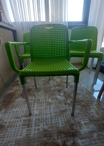 ALEMİNYUM AYAKLI 4 ADET SANDALYE - Görsel 2