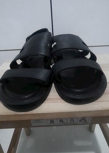 Tergan Siyah Erkek Tokalı Sandalet