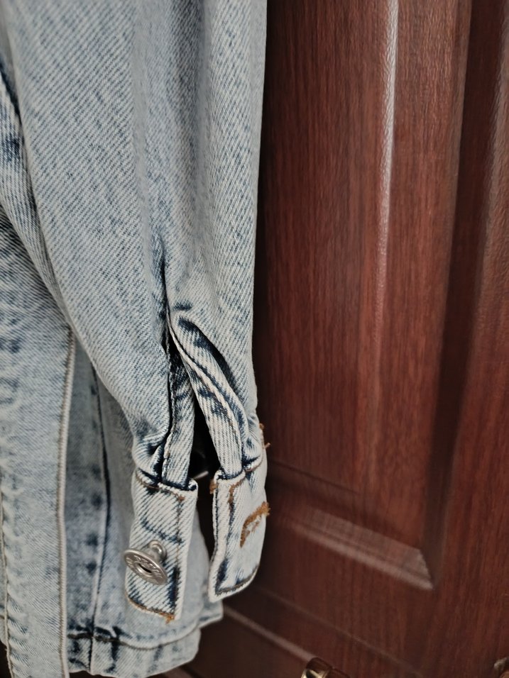 Gri Düğmeli Kadın Denim Ceket - Görsel 4