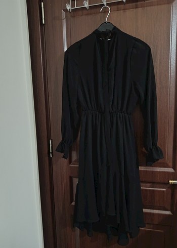 Siyah Uzun Kollu Gotik Elbise - Görsel 3