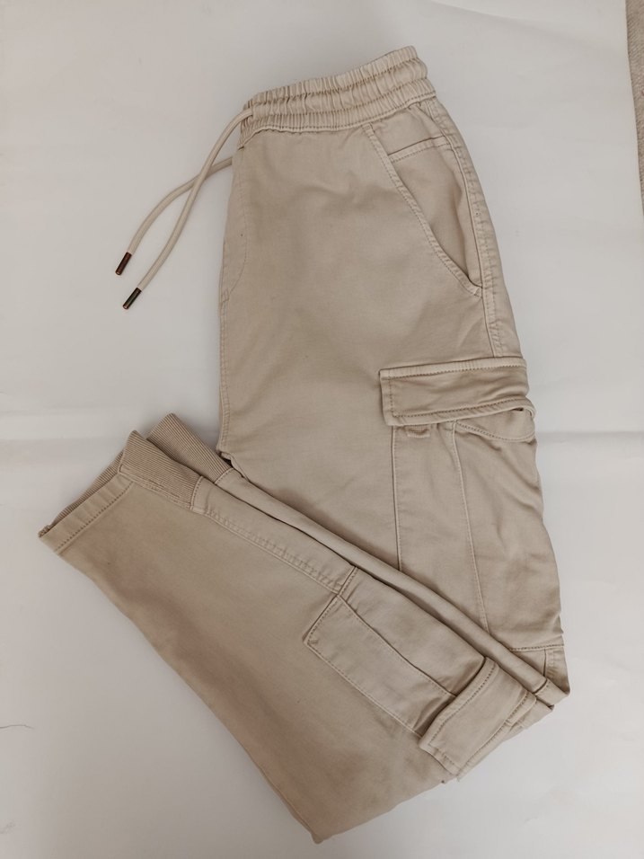 Bej Rahat Kesim Erkek Kargo Pantolon - Görsel 2