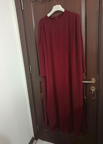 Bordo Uzun Kollu Drapeli Kadın Tulum - Görsel 2