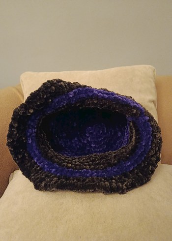 Mor Örgü Kadın Şapka - Görsel 3