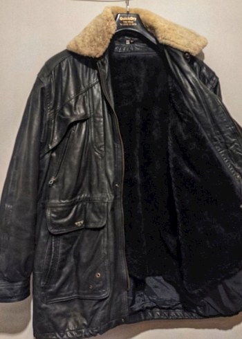 Kürklü Siyah Deri Ceket - Görsel 2