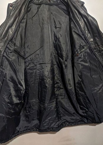 Kürklü Siyah Deri Ceket - Görsel 4