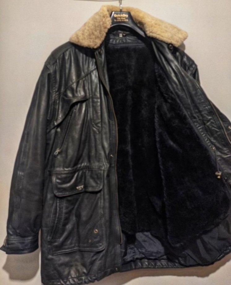 Kürklü Siyah Deri Ceket - Görsel 2