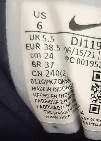 38,5 Beden beyaz Renk Nike spor ayakkabı