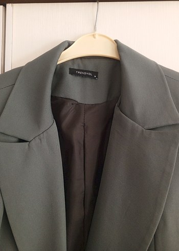 su yeşili Kadın Düğmeli Blazer ceket