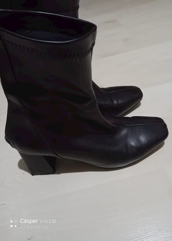 38 Beden Kadın Siyah Lastik Stiletto Bot