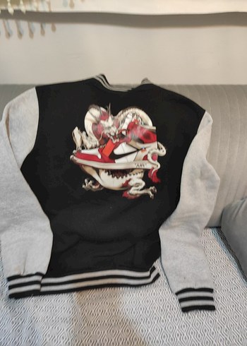 Jordan nakışlı unisex kolej ceket - Görsel 2