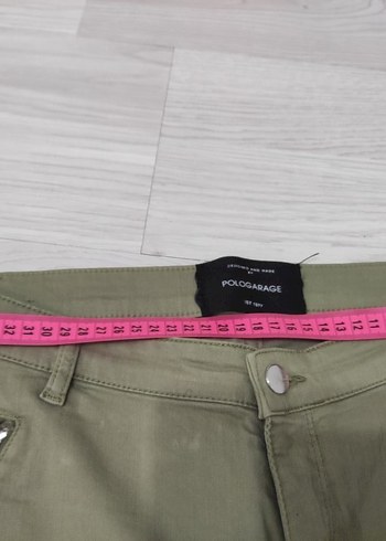 Polo garage Kadın Haki  Fermuarlı Kumaş Pantolon - Görsel 9