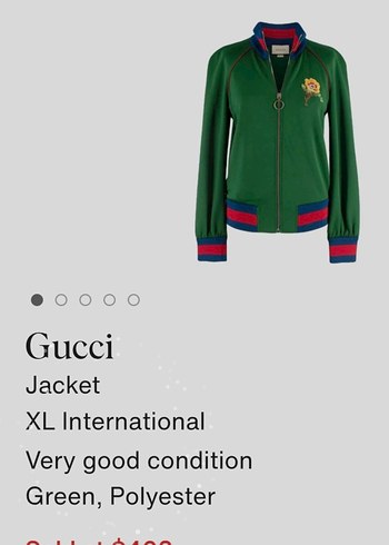 GUCCİ Nakışlı, Fermuarlı Mavi Kadın Ceket - Görsel 7