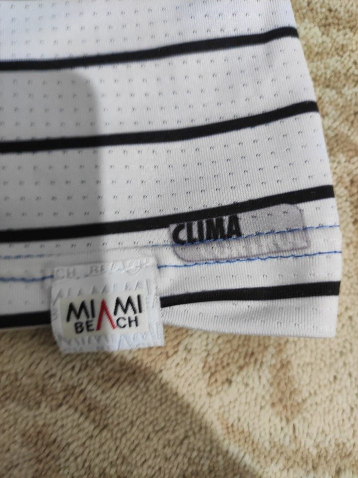 Miami Beach Erkek Lacivert Çizgili Kolsuz Tişört - Görsel 4