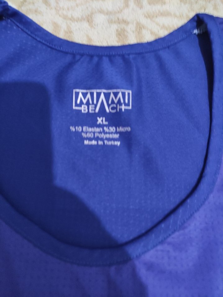 Miami Beach Erkek Lacivert Çizgili Kolsuz Tişört - Görsel 3