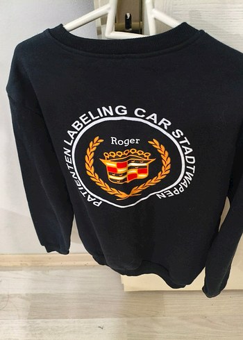 Roger Kadın Siyah Baskılı Sweatshirt - Görsel 2