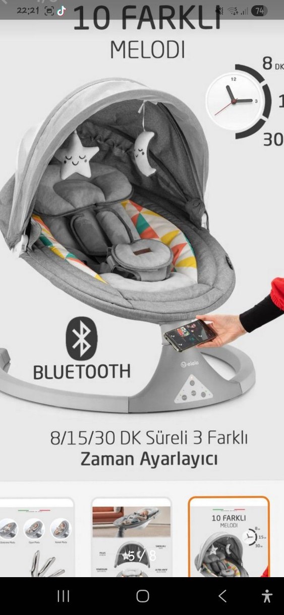 Elele Otomatik Sallanan Ana kucağı - Görsel 5